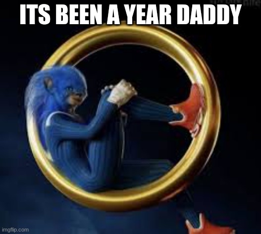 its been a year daddy | ITS BEEN A YEAR DADDY | image tagged in sonic the hedgehog | made w/ Imgflip meme maker