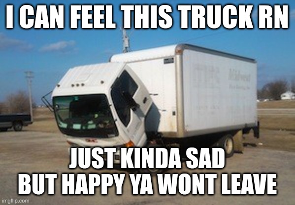 Okay Truck Meme | I CAN FEEL THIS TRUCK RN JUST KINDA SAD BUT HAPPY YA WONT LEAVE | image tagged in memes,okay truck | made w/ Imgflip meme maker