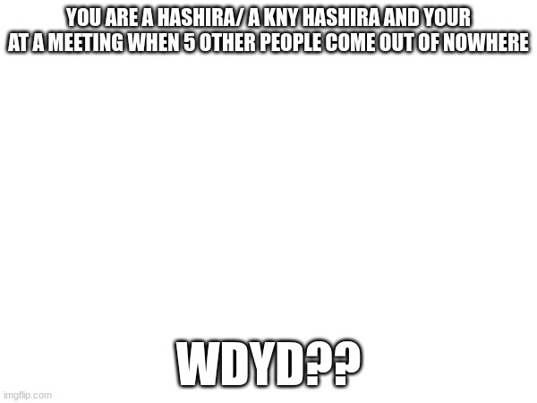 NO ERP. KNY RP, so roleplay if you know what Demon Slayer is, please. | YOU ARE A HASHIRA/ A KNY HASHIRA AND YOUR AT A MEETING WHEN 5 OTHER PEOPLE COME OUT OF NOWHERE; WDYD?? | image tagged in kny,demon slayer | made w/ Imgflip meme maker