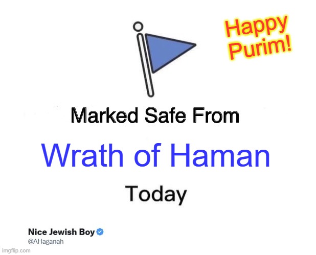 Happy Purim to those that Celebrate! | Happy Purim! Wrath of Haman | image tagged in memes,marked safe from,purim,chag,sameah | made w/ Imgflip meme maker