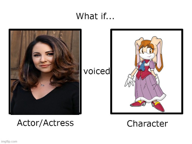 What if Michelle ruff voiced vanilla the rabbit | image tagged in what if this actor or actress voiced this character,michelle ruff,vanilla the rabbit,sonic the hedgehog,sega,sonic | made w/ Imgflip meme maker