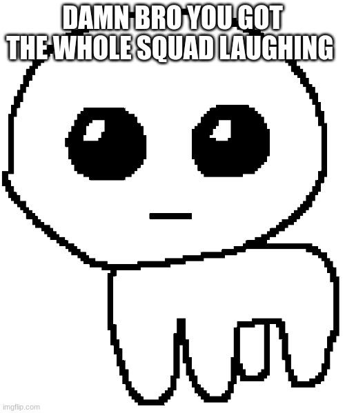 Yippee | DAMN BRO YOU GOT THE WHOLE SQUAD LAUGHING | image tagged in yippee | made w/ Imgflip meme maker