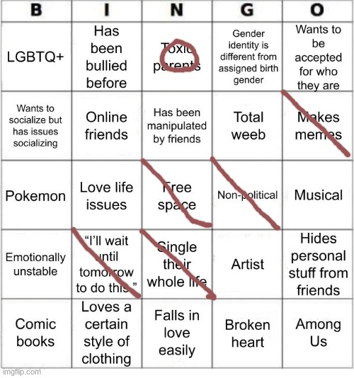 doing bingos that don't apply to me part 3 | image tagged in thesuitedgayweeb's bingo | made w/ Imgflip meme maker