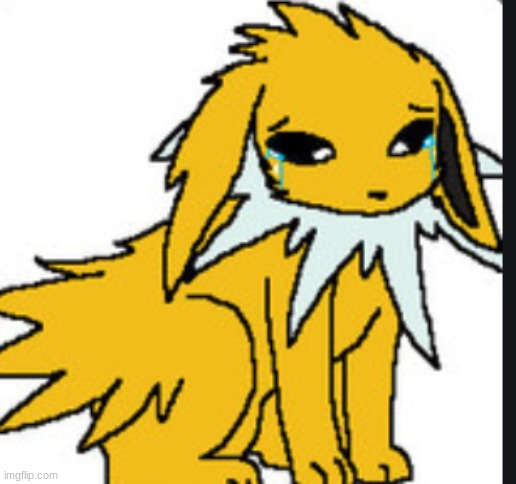 sad jolteon | image tagged in sad jolteon | made w/ Imgflip meme maker