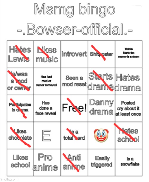 :) | image tagged in msmg bingo - bowser-official - version | made w/ Imgflip meme maker
