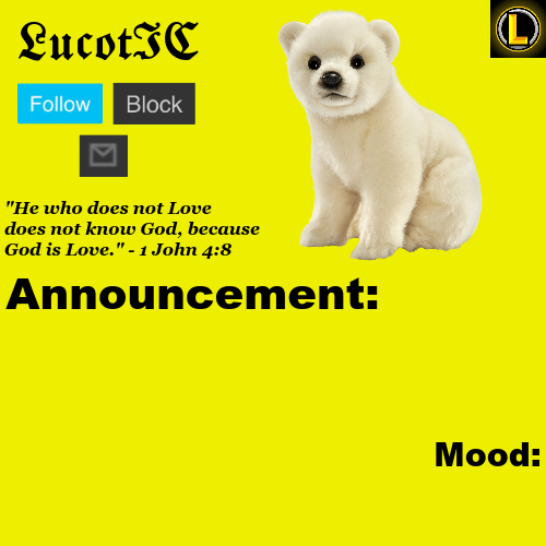 High Quality LucotIC "Polar Bear" announcement temp V3 Blank Meme Template
