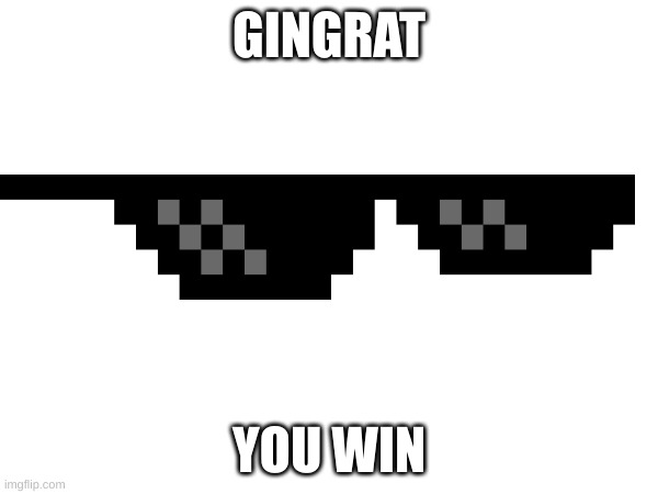 u win | GINGRAT; YOU WIN | image tagged in memes | made w/ Imgflip meme maker