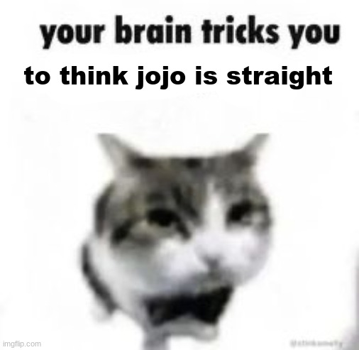 your brain tricks you | to think jojo is straight | image tagged in your brain tricks you | made w/ Imgflip meme maker