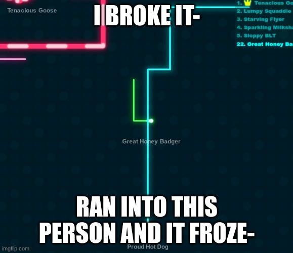 It broken | I BROKE IT-; RAN INTO THIS PERSON AND IT FROZE- | image tagged in broken | made w/ Imgflip meme maker