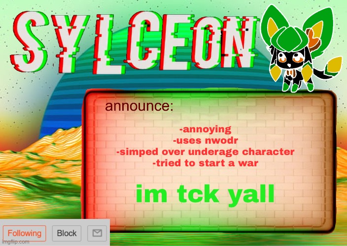 j | -annoying
-uses nwodr
-simped over underage character
-tried to start a war; im tck yall | image tagged in sylcs inverted awesome vapor glitch temp | made w/ Imgflip meme maker