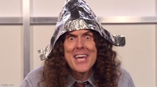 weird al foilhat | image tagged in weird al foilhat | made w/ Imgflip meme maker
