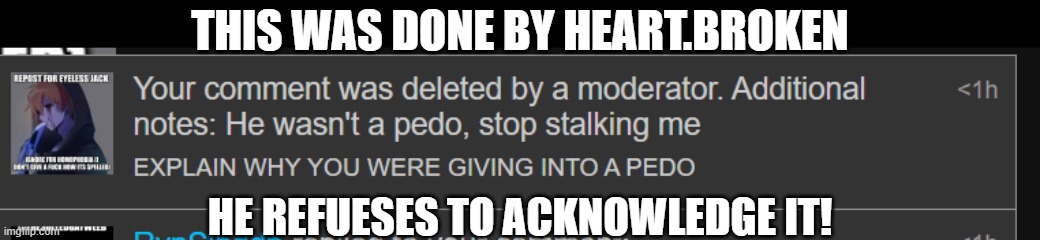 New info: He says there was no attraction and he knew Weeb's age the entire time! MEIN GOTT | THIS WAS DONE BY HEART.BROKEN; HE REFUESES TO ACKNOWLEDGE IT! | made w/ Imgflip meme maker