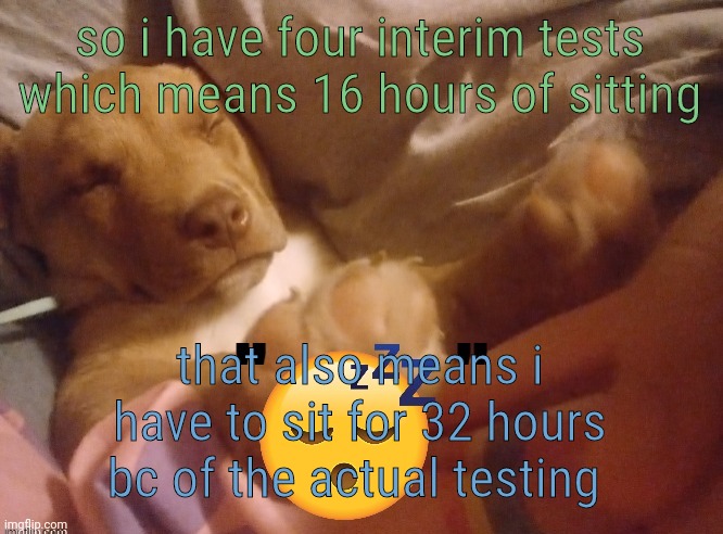 I CANNOT DO THIS OML | so i have four interim tests which means 16 hours of sitting; that also means i have to sit for 32 hours bc of the actual testing | image tagged in quandale | made w/ Imgflip meme maker