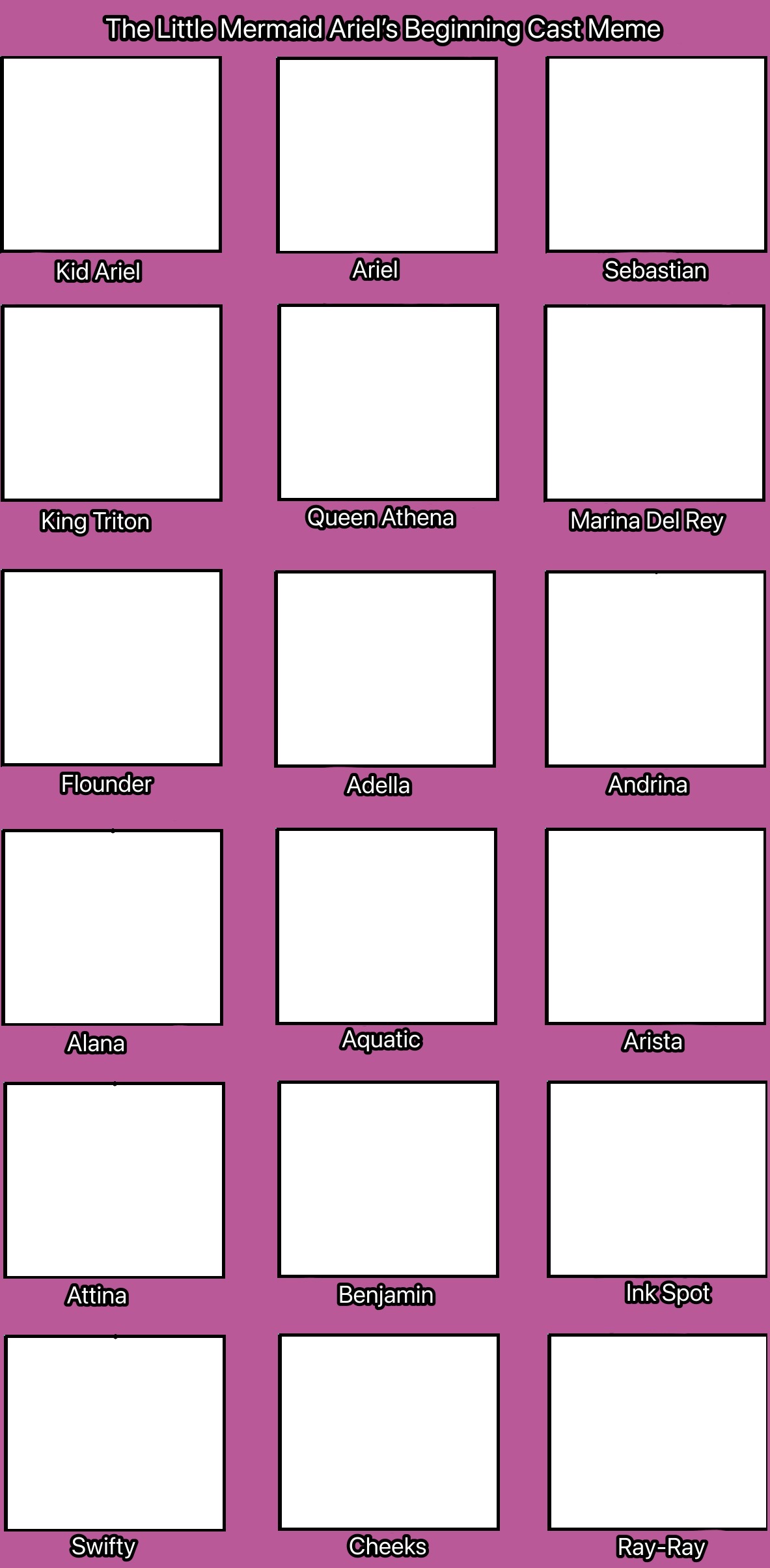 Little Mermaid 3 Cast Meme Blank Meme Template