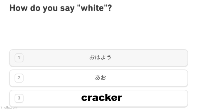 ummmm actually the correct answer is しろ | cracker | made w/ Imgflip meme maker