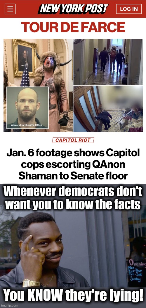 democrats were lying | Whenever democrats don't want you to know the facts; You KNOW they're lying! | image tagged in memes,roll safe think about it,january 6,democrats,lies,capitol riot | made w/ Imgflip meme maker