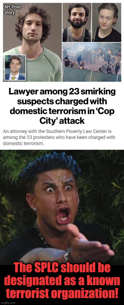 So much for right-wing extremists being domestic terrorists | NY Post
story; The SPLC should be designated as a known terrorist organization! | image tagged in memes,dj pauly d,southern poverty law center,democrats,joe biden,domestic terrorists | made w/ Imgflip meme maker