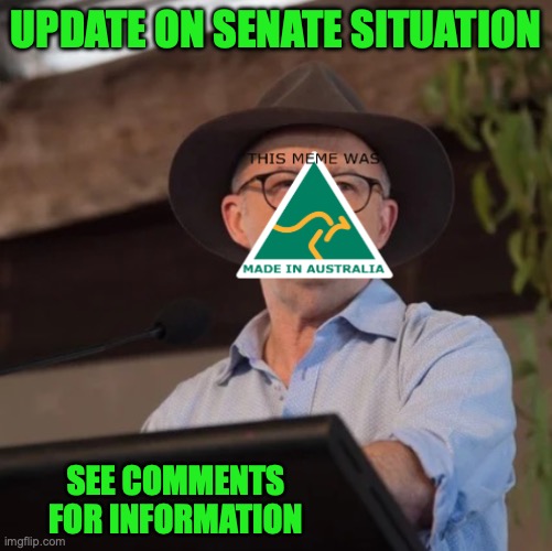 AustRINO makes his announcement on the senate situation, if no one takes this seriously, then OlympianProduct would need to do s | UPDATE ON SENATE SITUATION; SEE COMMENTS FOR INFORMATION | image tagged in austrino the politician 2 0,senate,announcement,from,head of senate,hos | made w/ Imgflip meme maker