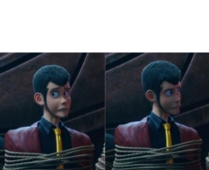 High Quality Monkey Puppet: Lupin III Version Blank Meme Template