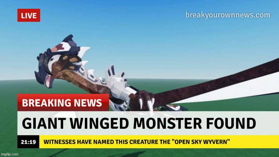 yes this is a new creature for the game, its called "Pterolythux" | image tagged in cnn breaking news | made w/ Imgflip meme maker