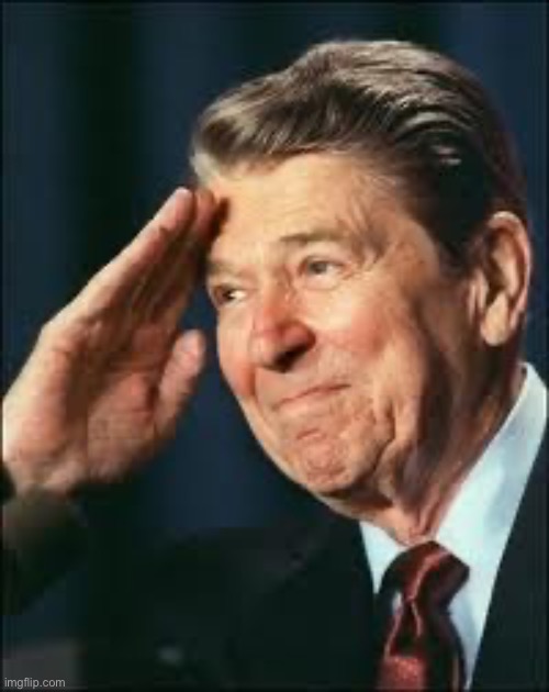 Reagan Salute | image tagged in reagan salute | made w/ Imgflip meme maker