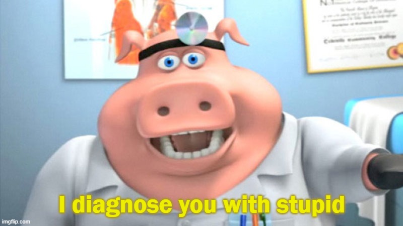 I Diagnose You With Dead | I diagnose you with stupid | image tagged in i diagnose you with dead | made w/ Imgflip meme maker