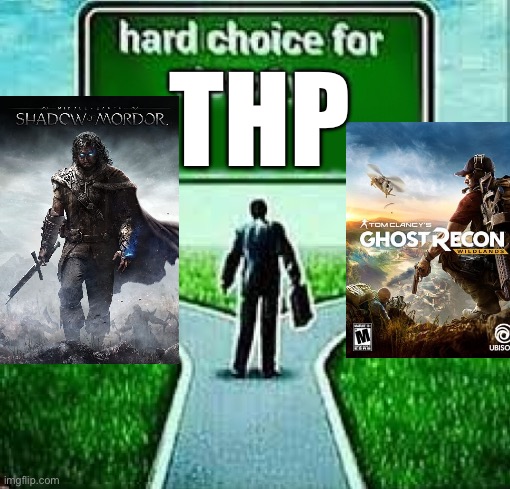 Which game should I start next | THP | image tagged in hard choice for alot of you x | made w/ Imgflip meme maker