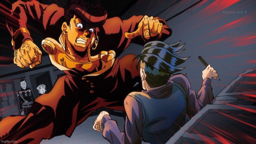 Angry Josuke At Rohan | image tagged in angry josuke at rohan | made w/ Imgflip meme maker