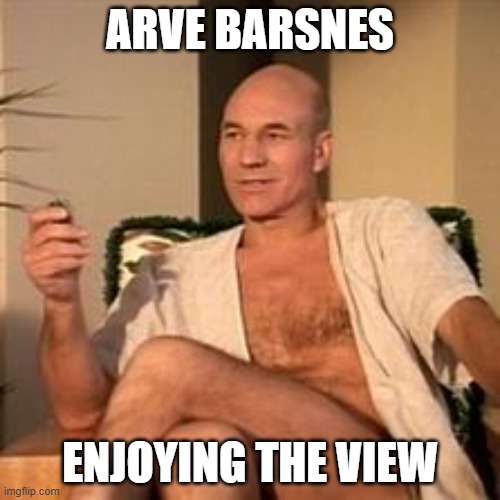 Arve Barsnes | ARVE BARSNES; ENJOYING THE VIEW | image tagged in sexy picard | made w/ Imgflip meme maker