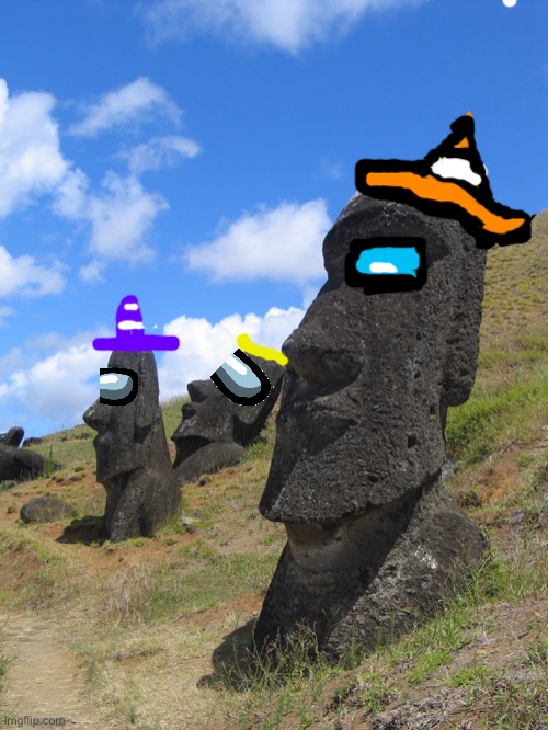 Impostor v4 moai’s | image tagged in moai | made w/ Imgflip meme maker