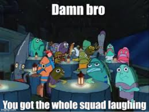 Damn Bro You Got The Whole Squad Laughing | image tagged in damn bro you got the whole squad laughing | made w/ Imgflip meme maker