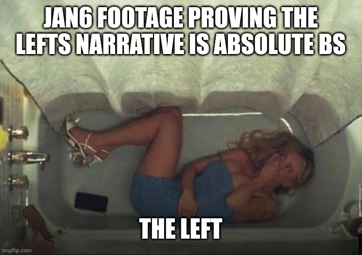 Hiding in the shower | JAN6 FOOTAGE PROVING THE LEFTS NARRATIVE IS ABSOLUTE BS; THE LEFT | image tagged in hiding in the shower,funny memes | made w/ Imgflip meme maker