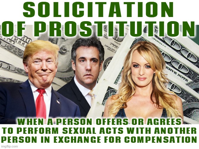 SOLICITATION OF PROSTITUTION | SOLICITATION OF PROSTITUTION; WHEN A PERSON OFFERS OR AGREES TO PERFORM SEXUAL ACTS WITH ANOTHER PERSON IN EXCHANGE FOR COMPENSATION | image tagged in solicitation of prostitution,hooker,adultery,trick,blackmail,human trafficking | made w/ Imgflip meme maker