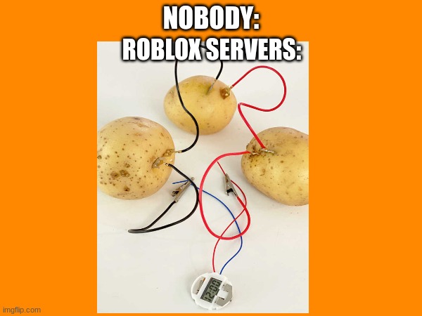 Roblox servers: | NOBODY:; ROBLOX SERVERS: | image tagged in memes,roblox | made w/ Imgflip meme maker
