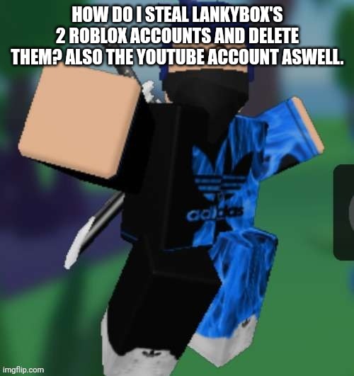 MR BEEEEEAAAAAA | HOW DO I STEAL LANKYBOX'S 2 ROBLOX ACCOUNTS AND DELETE THEM? ALSO THE YOUTUBE ACCOUNT ASWELL. | image tagged in mr beeeeeaaaaaa | made w/ Imgflip meme maker