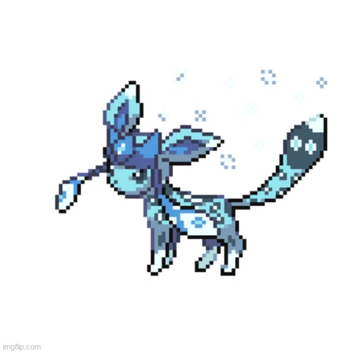Elemental Glaceon (yes, there's finally a self-fusion for Glaceon now) | image tagged in glaceon,elemental,ice,eeveelution,pokemon,fusion | made w/ Imgflip meme maker