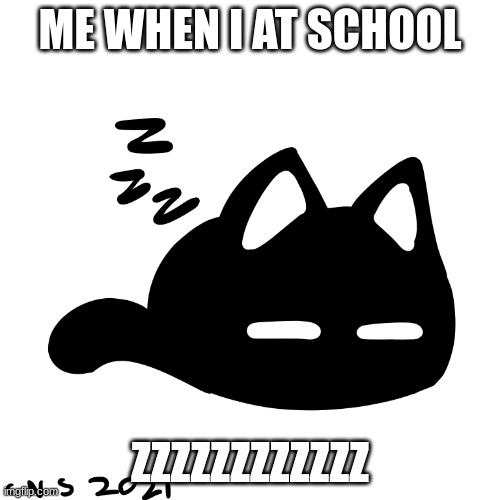zzzzzzzzzzzz | ME WHEN I AT SCHOOL; ZZZZZZZZZZZZ | image tagged in mewo 3,omori,cat | made w/ Imgflip meme maker