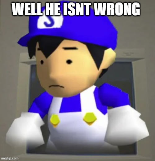 WELL HE ISNT WRONG | image tagged in unsettled smg4 | made w/ Imgflip meme maker