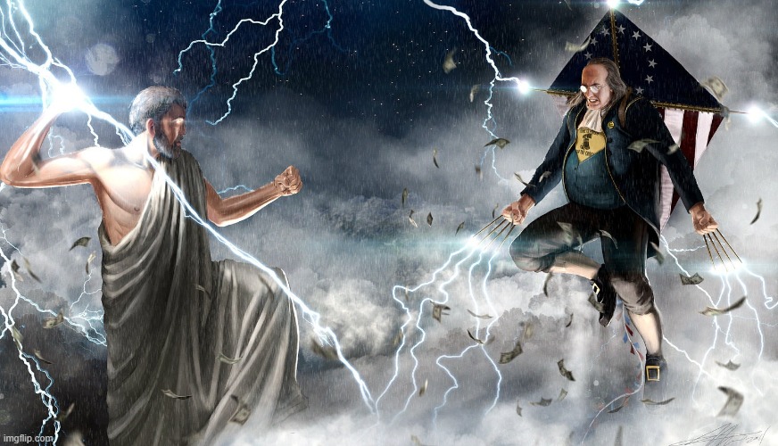 Benjamin Franklin vs. Zeus | made w/ Imgflip meme maker