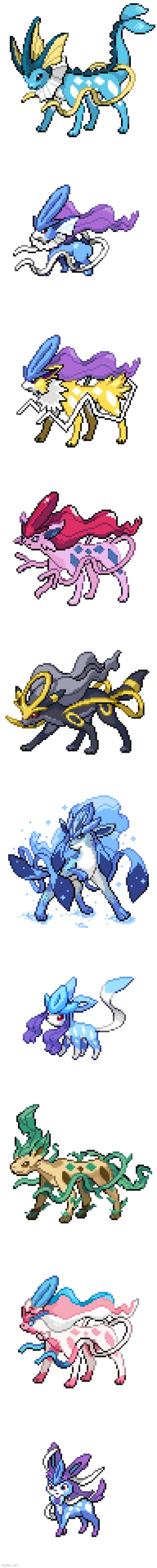 The Eeveelutions fused with Suicune (Minus Flareon) | made w/ Imgflip meme maker