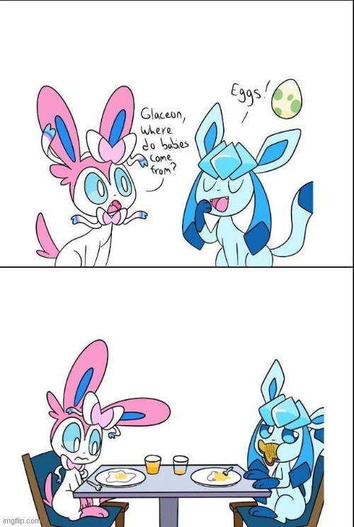 ...I don't know what to call this. | image tagged in sylveon,glaceon,pokemon,comic,funny | made w/ Imgflip meme maker