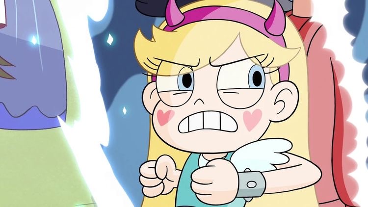 High Quality Star Forcing Marco to get into the portal Blank Meme Template
