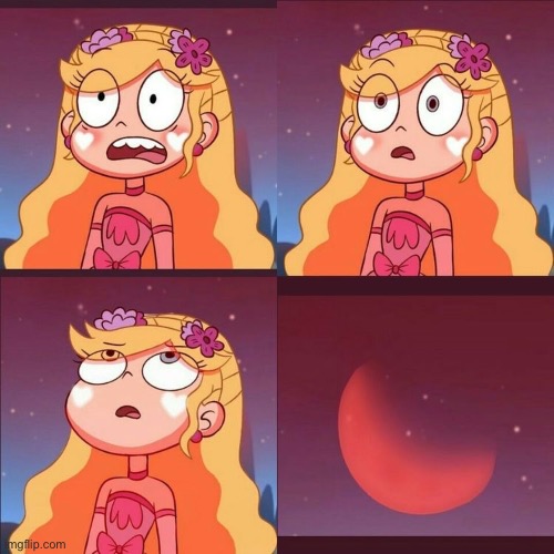 Star Looking up the Blood Moon | image tagged in star vs the forces of evil,star butterfly,memes | made w/ Imgflip meme maker