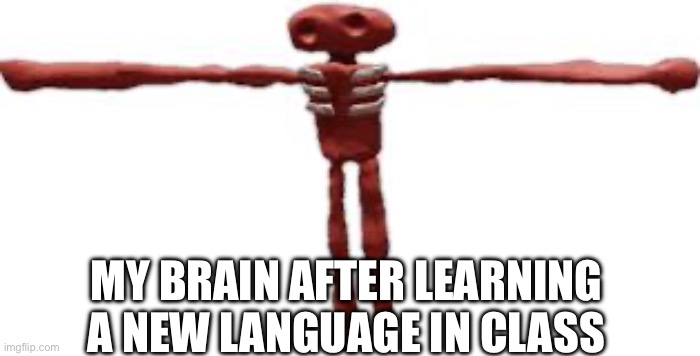My brain: | MY BRAIN AFTER LEARNING A NEW LANGUAGE IN CLASS | image tagged in beta figure bad figure,roblox doors,roblox | made w/ Imgflip meme maker
