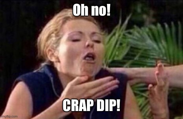 About to Puke | Oh no! CRAP DIP! | image tagged in about to puke | made w/ Imgflip meme maker