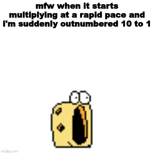 sweet baby lord | mfw when it starts multiplying at a rapid pace and i'm suddenly outnumbered 10 to 1 | image tagged in sweet baby lord | made w/ Imgflip meme maker