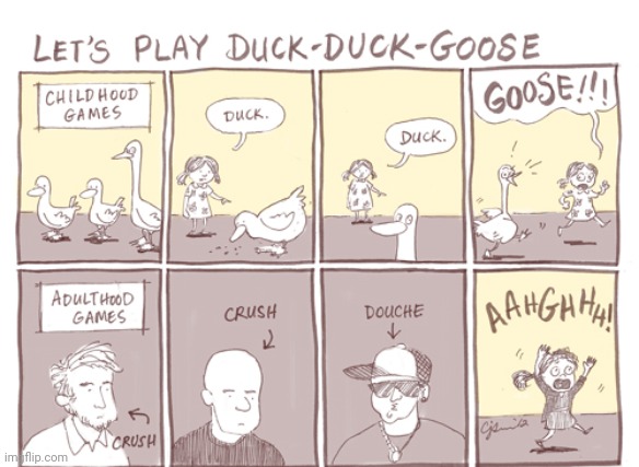 Duck duck goose | image tagged in duck duck goose,comics/cartoons,comics,comic,duck,goose | made w/ Imgflip meme maker