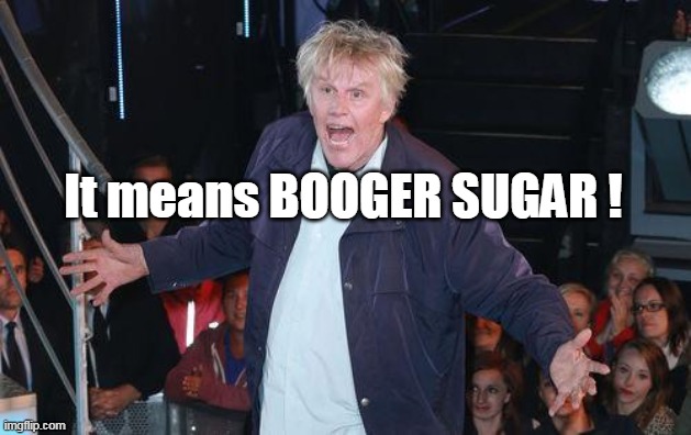 It means BOOGER SUGAR ! | made w/ Imgflip meme maker