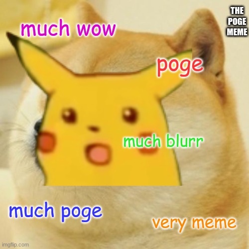 THE POGE MEME | THE POGE MEME; much wow; poge; much blurr; much poge; very meme | image tagged in doge,weird | made w/ Imgflip meme maker