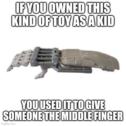This toy | IF YOU OWNED THIS KIND OF TOY AS A KID; YOU USED IT TO GIVE SOMEONE THE MIDDLE FINGER | image tagged in terminator,toys,childhood | made w/ Imgflip meme maker